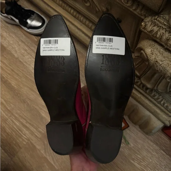 RARE LUCCHESE WOMEN'S SZ 7.5 BARBIE - PINK LEATHER COWGIRL BOOTS - Picture 8 of 8